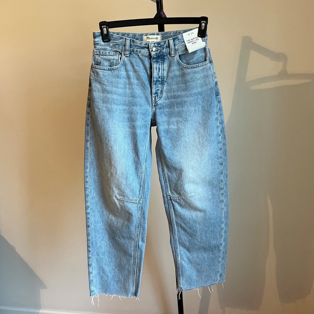 Madewell Light Blue High-Rise Straight Crop Jeans